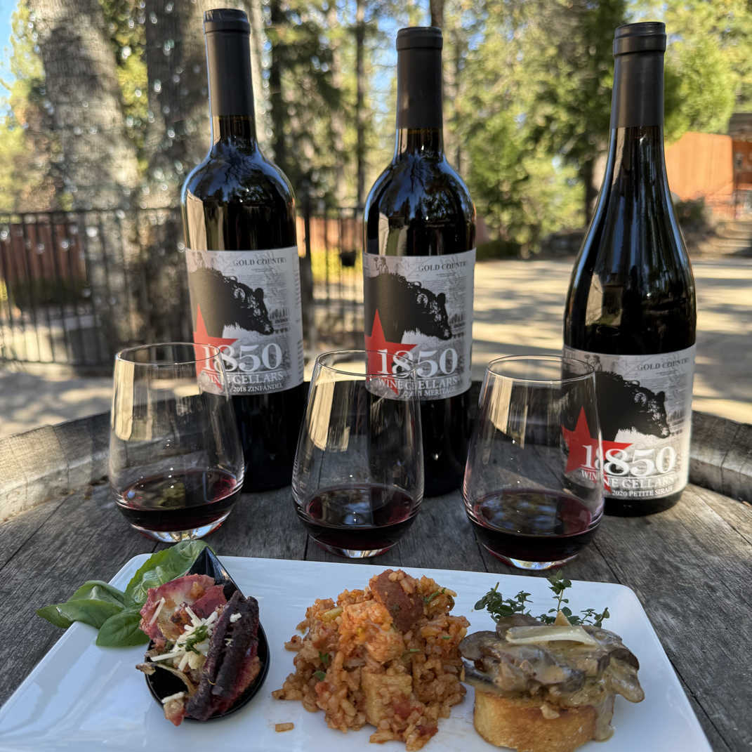 Three bottles of wine and food pairings