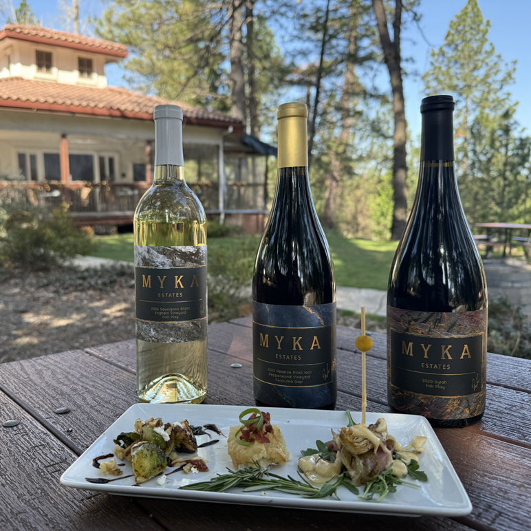 Three bottles of wine and food pairings