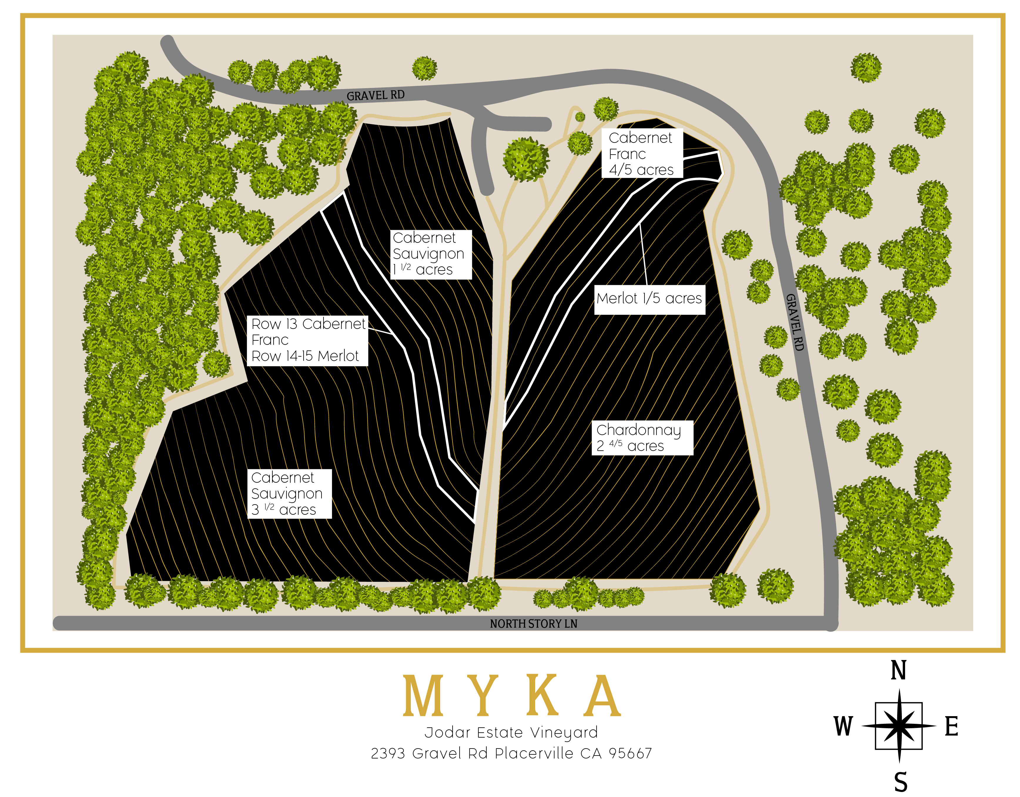 Map of Jodar Estate Vineyard 