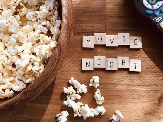 Movie Night Popcorn Banner