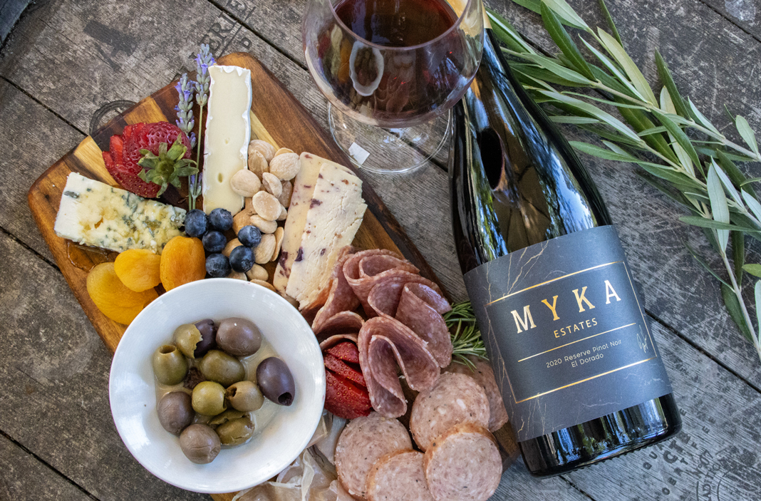 Reserve Pinot with charcuterie board