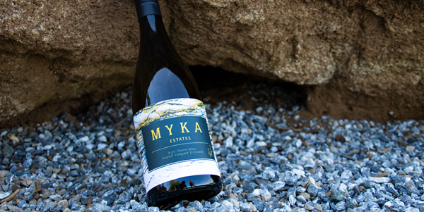 Chenin Blanc bottle on rocks