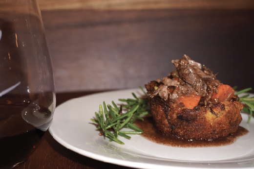 Stuffing Basket filled with Braised Beef Short Ribs