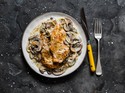 Truffle Fonduta with Chicken and Sautéed Mushrooms